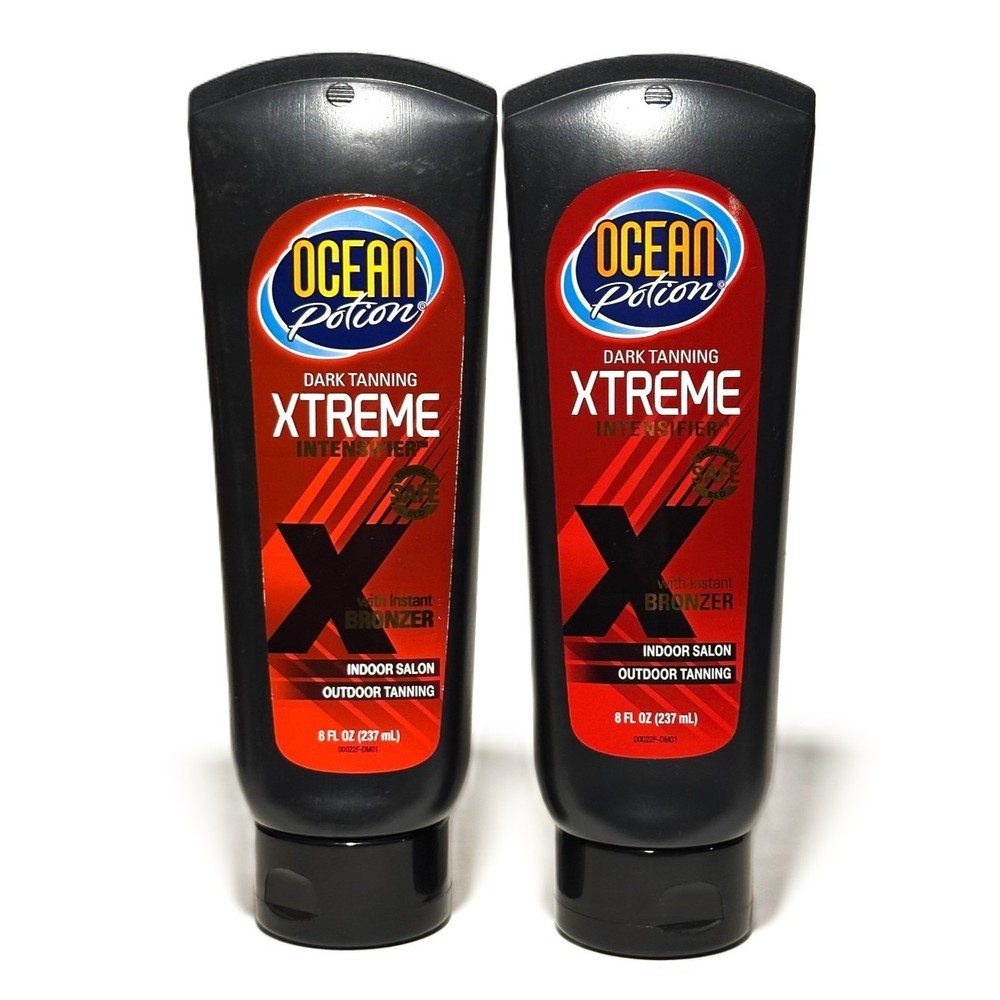 2 Pack Ocean Potion Dark Tanning Xtreme Intensifier Bronzer Indoor/Outdoor 8 oz